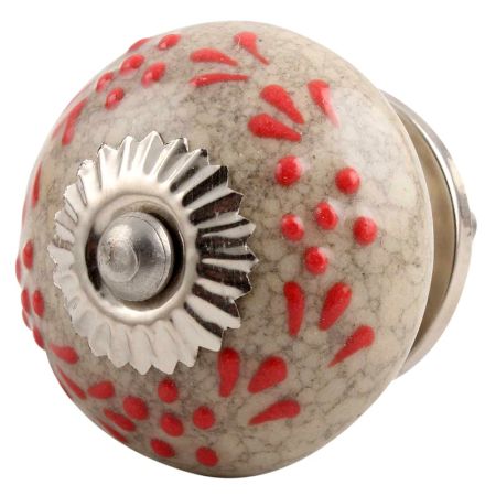 Red Embossed Crackle Ceramic Cabinet Knob Online